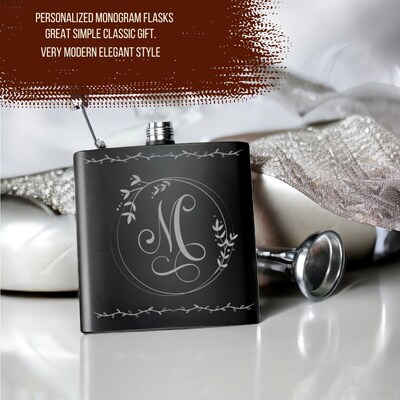 Urbalabs Personalized Flask Groomsmen Gifts For Wedding Customized Modern Minimalist Wedding Favors Laser Engraved 8 oz Steel Hip Flask W Fu - image4